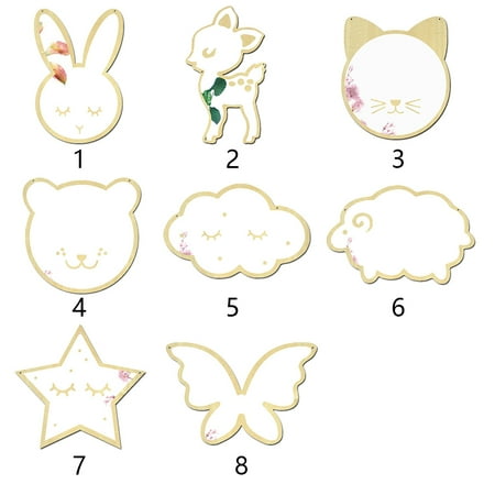 Wooden Hanging Cute Mirror Home Small Cartoon Wall Decorative Acrylic Wooden Hanging Cute Mirror Home Small Cartoon Wall Decorative Acrylic